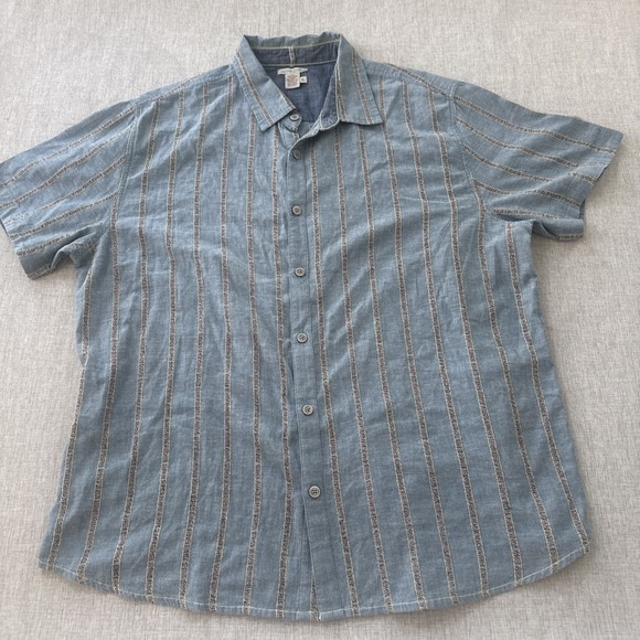 Carbon 2 Cobalt Shirt Mens Medium Short Sleeve Button Blue - Picture 1 of 7
